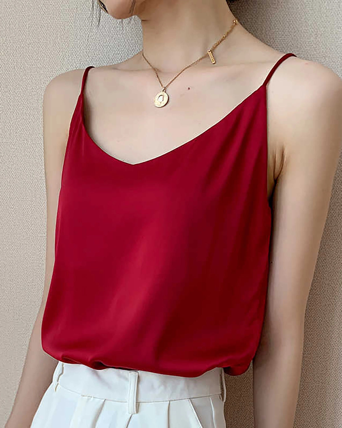Spaghetti Strap Silk Camisole