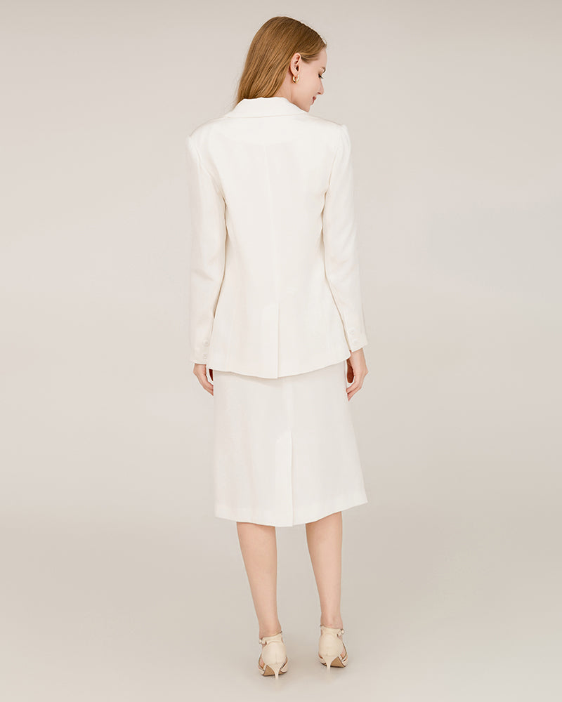 40 Momme Silk Peak Collar Blazer
