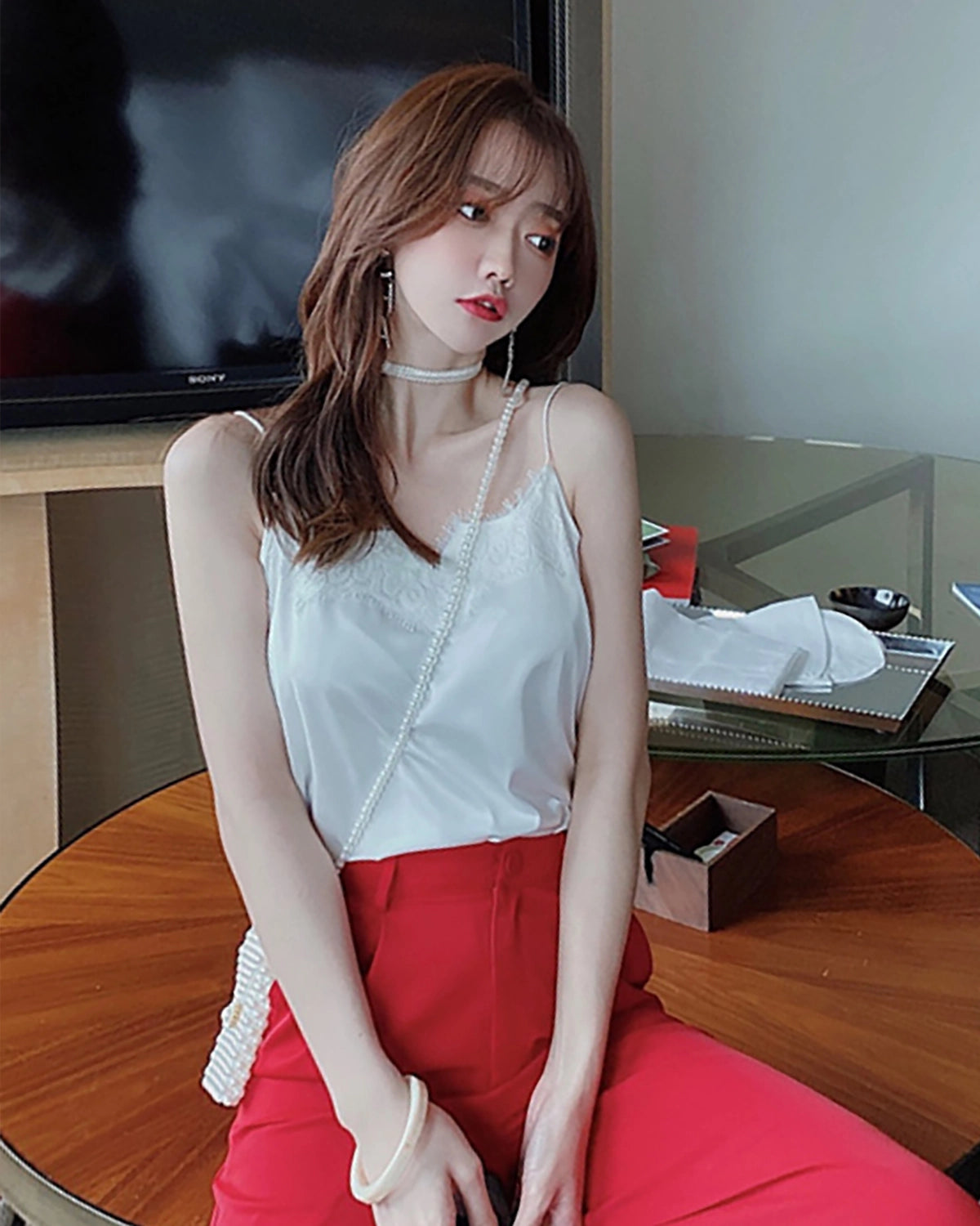Lace Silk Cami Top