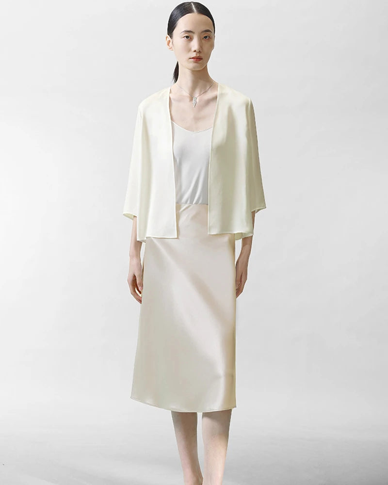 Women's Basic Silk Cardigan