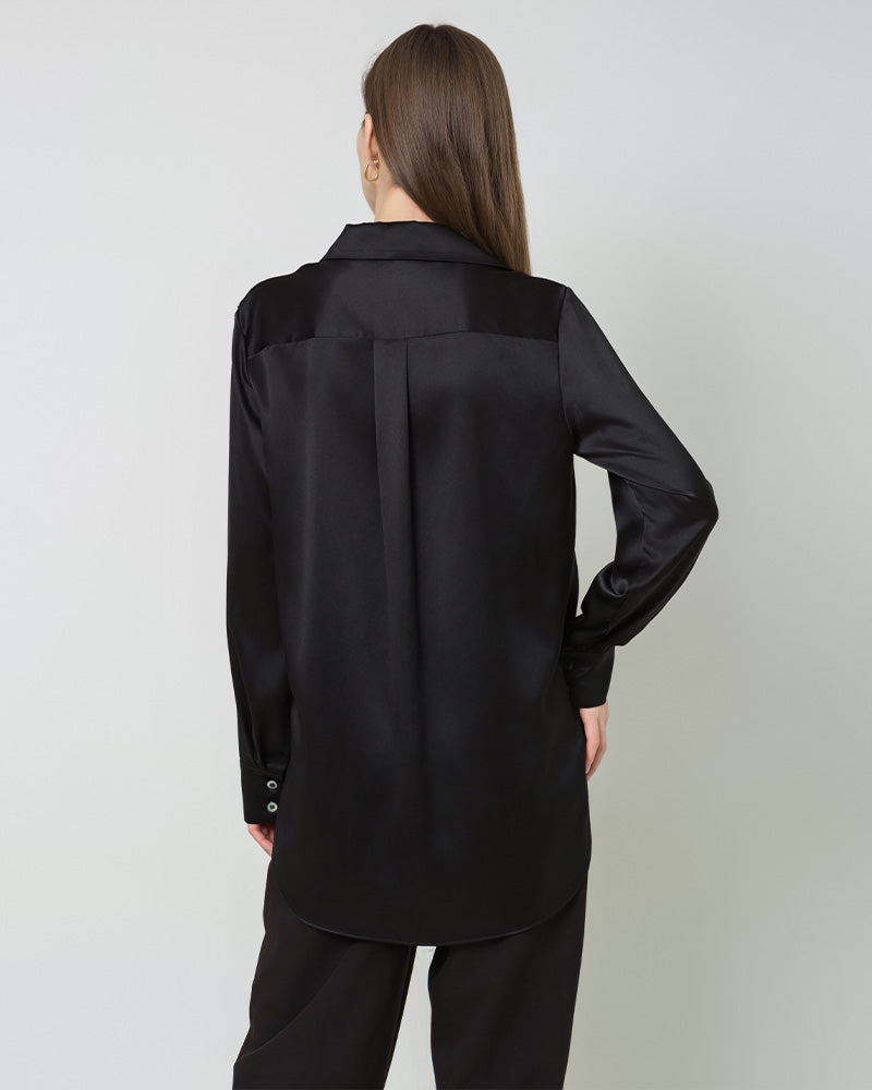 Oversized Button Up Silk Shirt